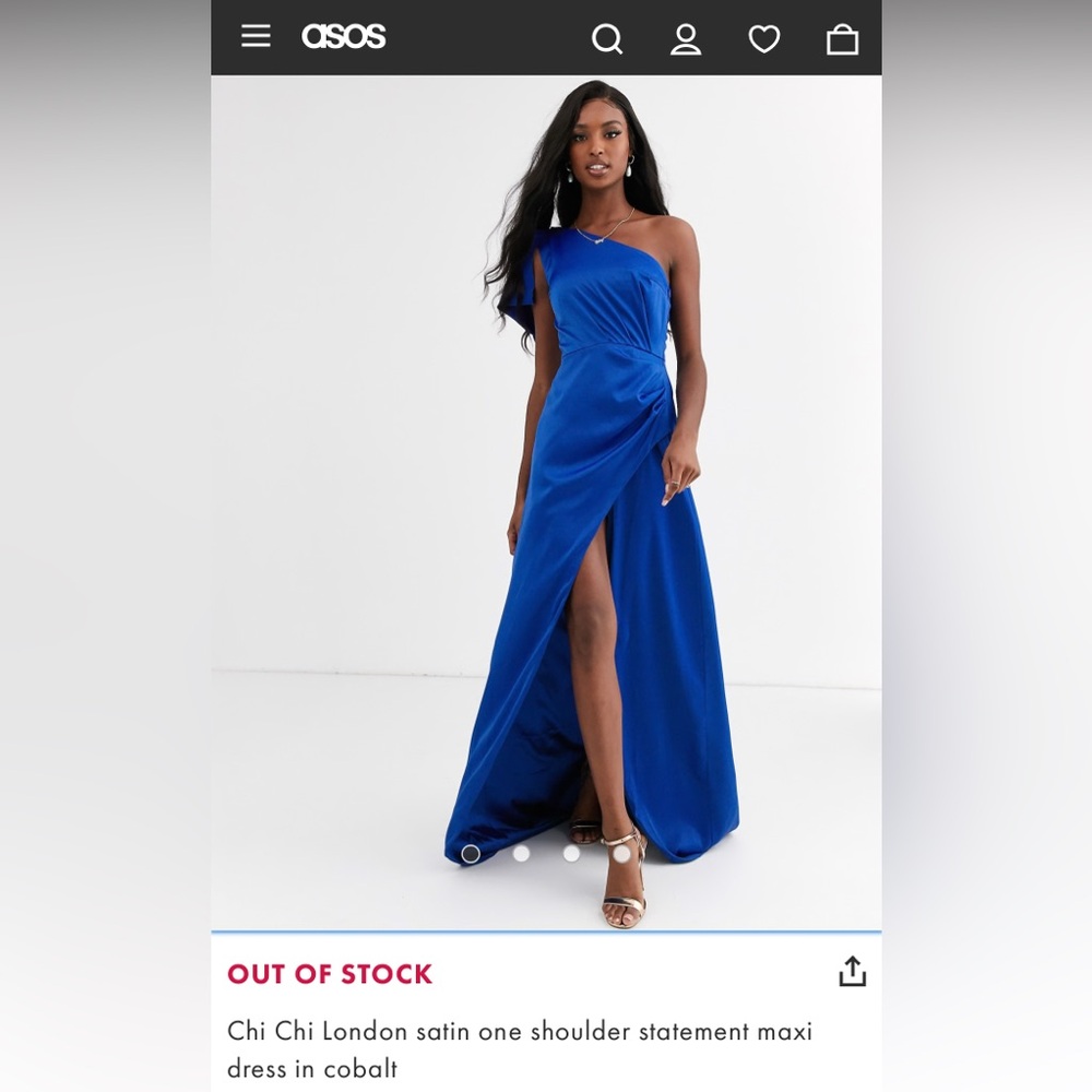 NWT Chi Chi London Maxi Dress, cobalt blue, size US 4